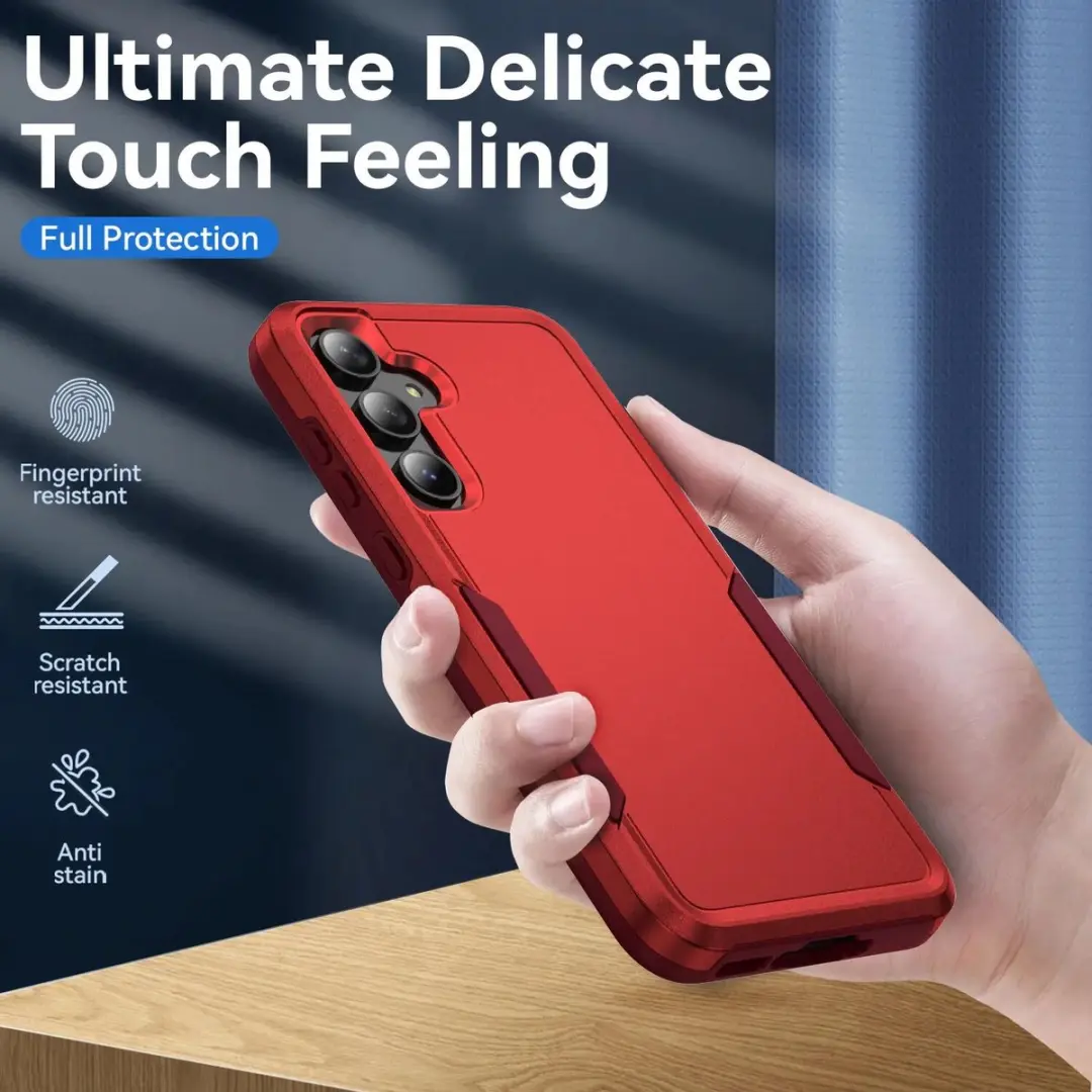 Selected Back Cover Samsung Galaxy A55 Rugged Hoesje - Rood