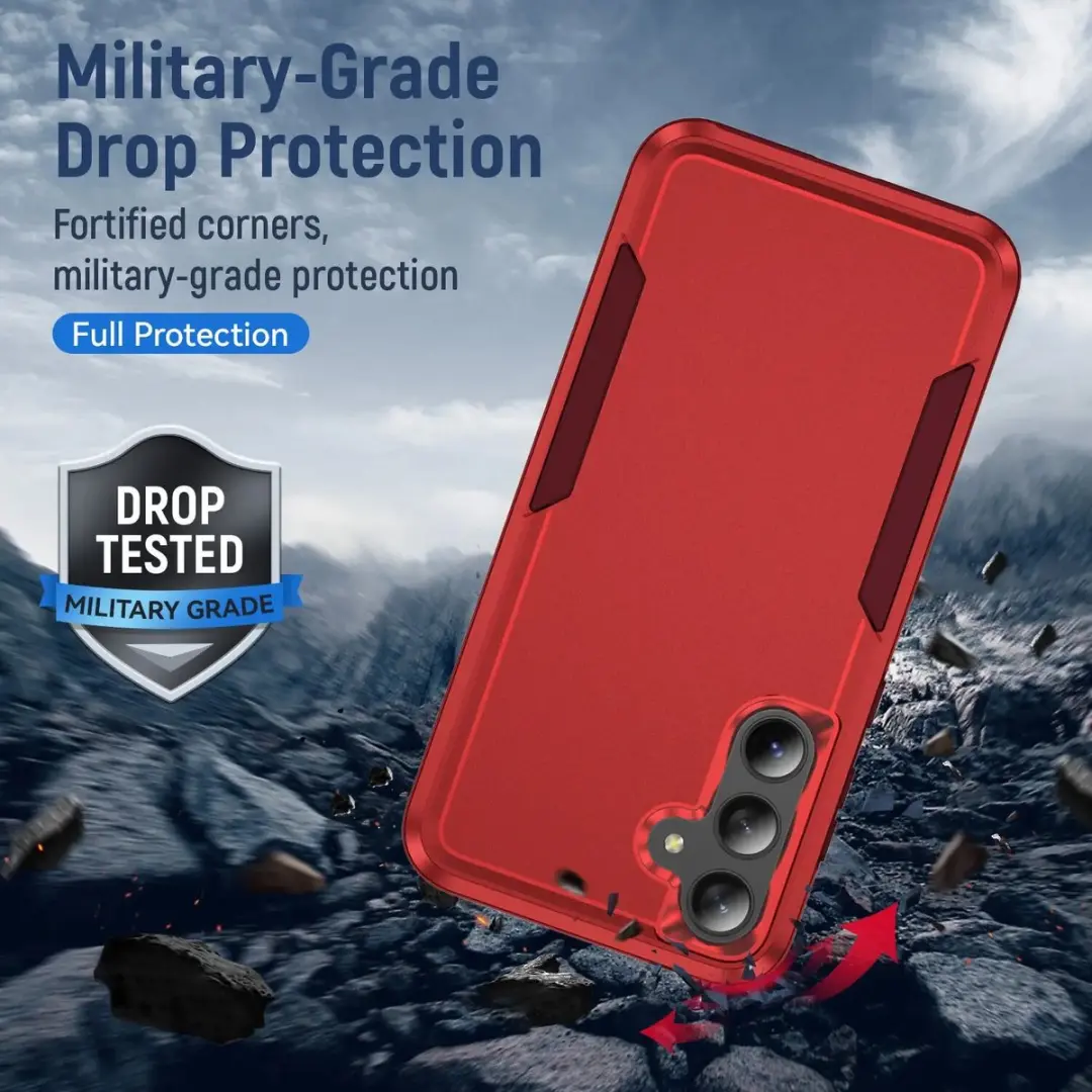 Selected Back Cover Samsung Galaxy A55 Rugged Hoesje - Rood