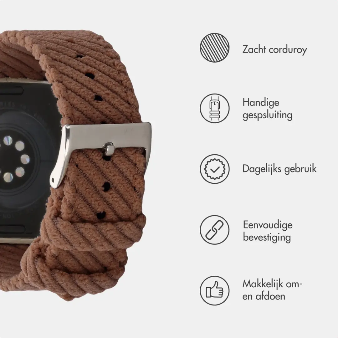 Imoshion Corduroy Bandje Apple Watch - 44/45/46/49mm - Bruin