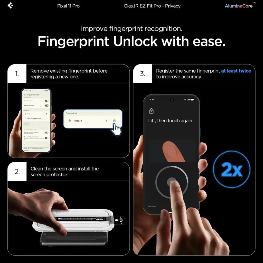 Spigen AGL11546 Privacy Glas Google Pixel 11 Pro - 2 Stuks