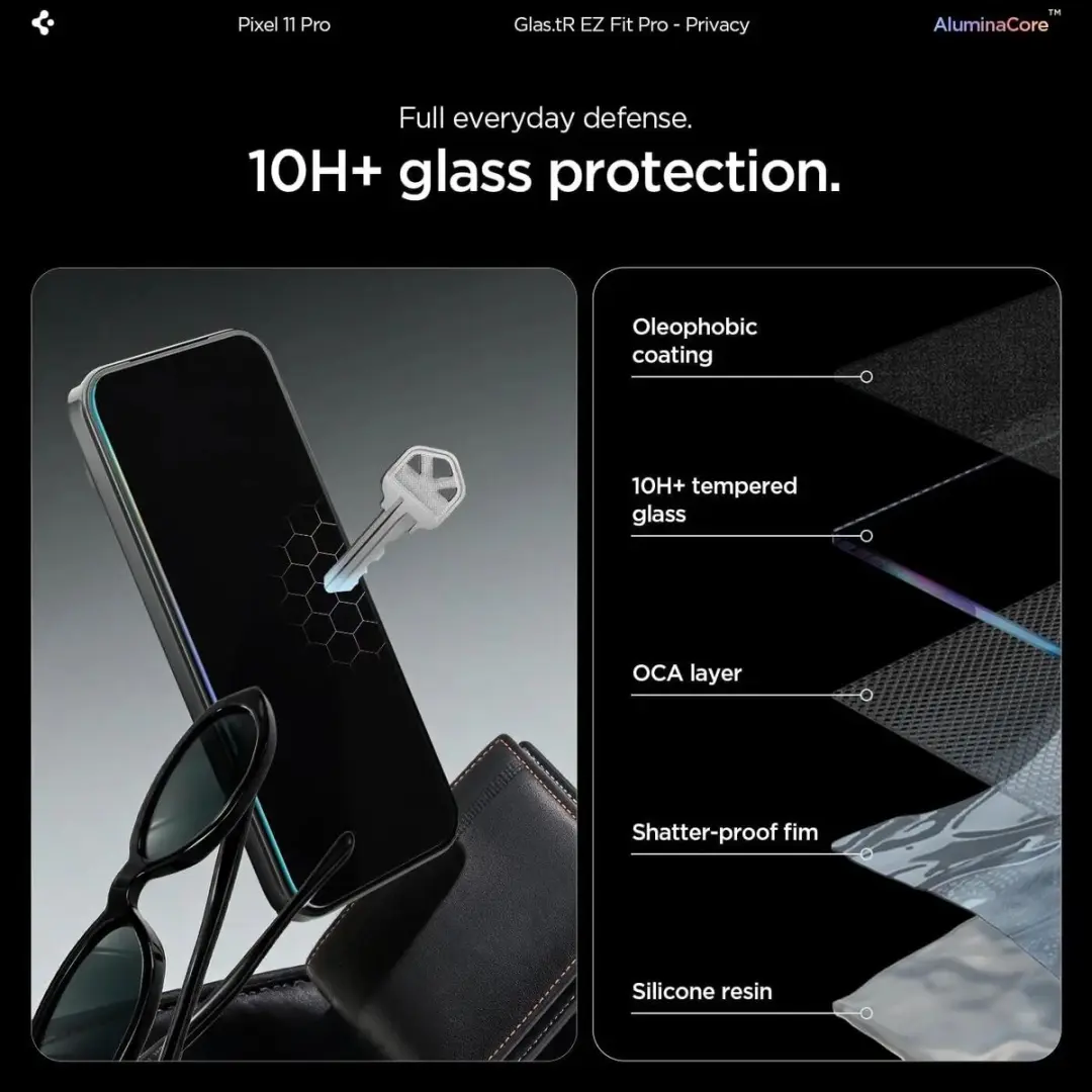 Spigen AGL11546 Privacy Glas Google Pixel 11 Pro - 2 Stuks