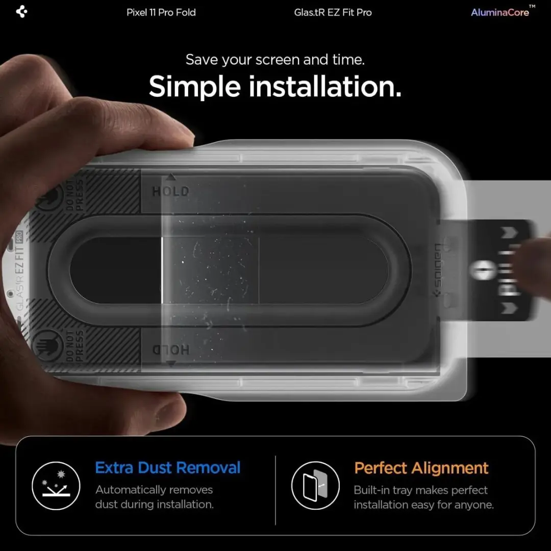 Spigen AGL11490 Glasbeschermer Google Pixel 11 Pro Fold - 2 Stuks - afbeelding 4 van 6