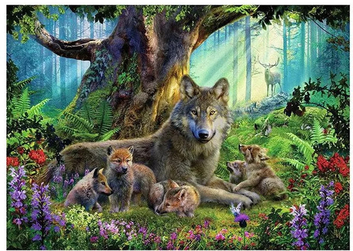 Ravensburger Familie Wolf in het Bos Puzzel 1000 Stuks