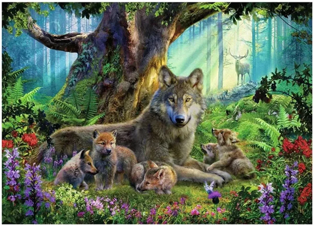 Ravensburger Familie Wolf in het Bos Puzzel 1000 Stuks