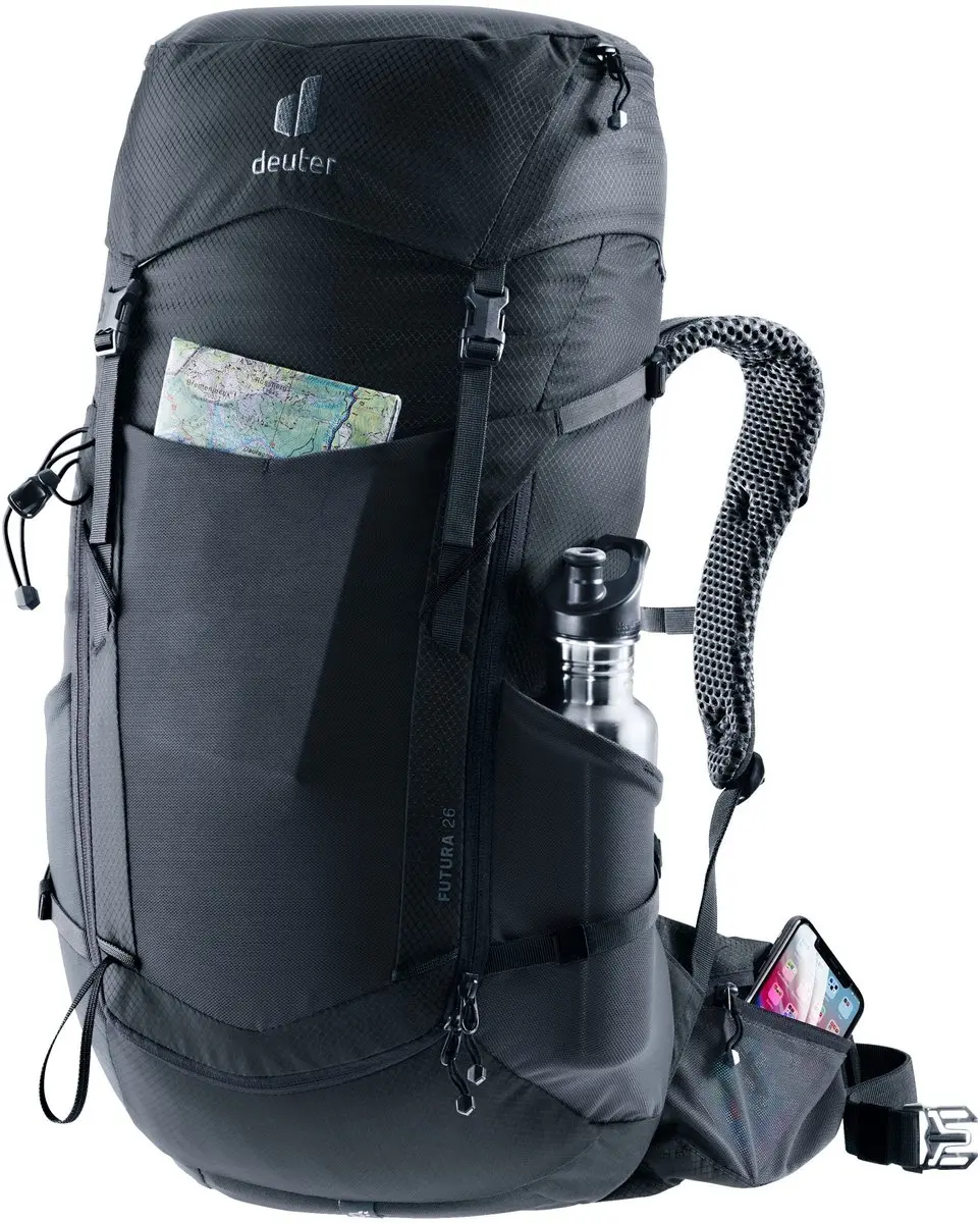 Deuter Futura 26 Wandelrugzak - 62cm - 26L - Zwart - afbeelding 4 van 6