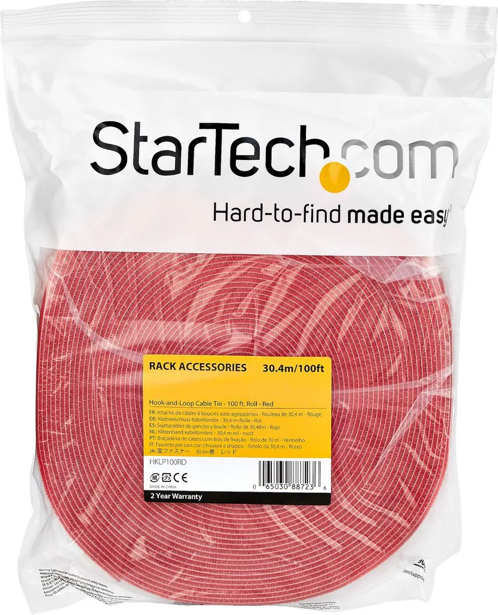 Startech HKLP100RD Kabelbinders - 30m - Rood
