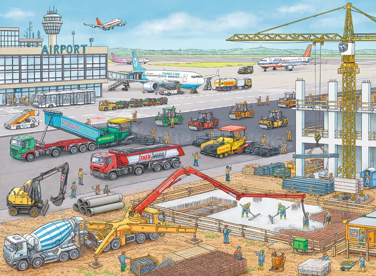 Ravensburger Bouwen op het Vliegveld Legpuzzel 100 Stuks - 106240