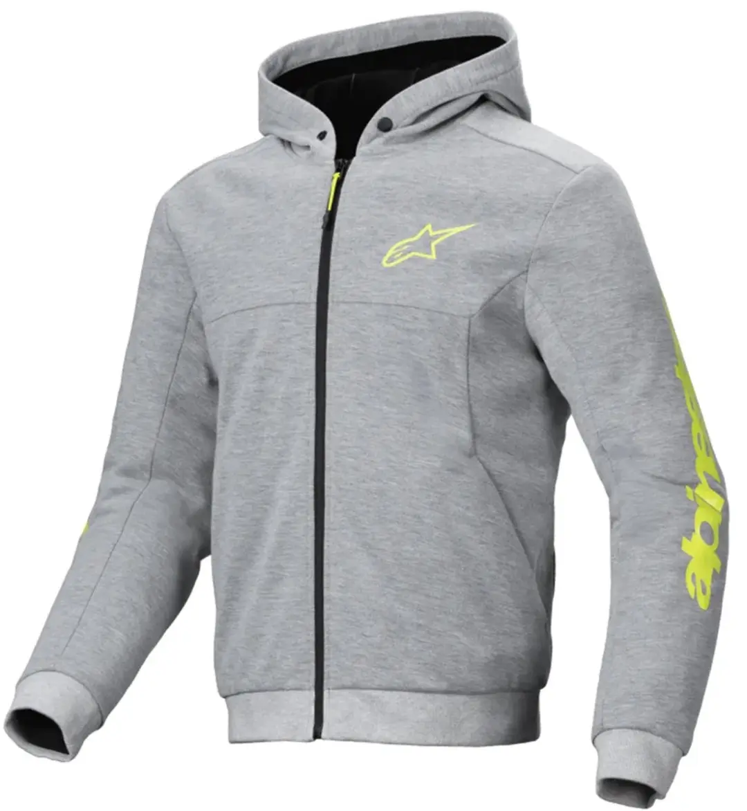 Alpinestars Chrome V2 Sport Hoodie - S - Grijs/Heather Fluo Geel - afbeelding 2 van 4