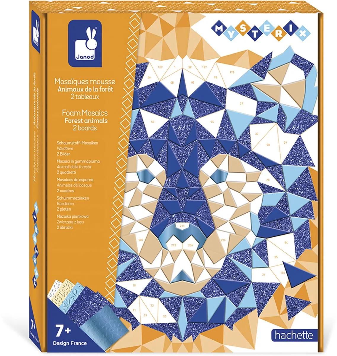 Janod Mysterix Mozaïek Foamstickers Bosdieren - Meerkleurig