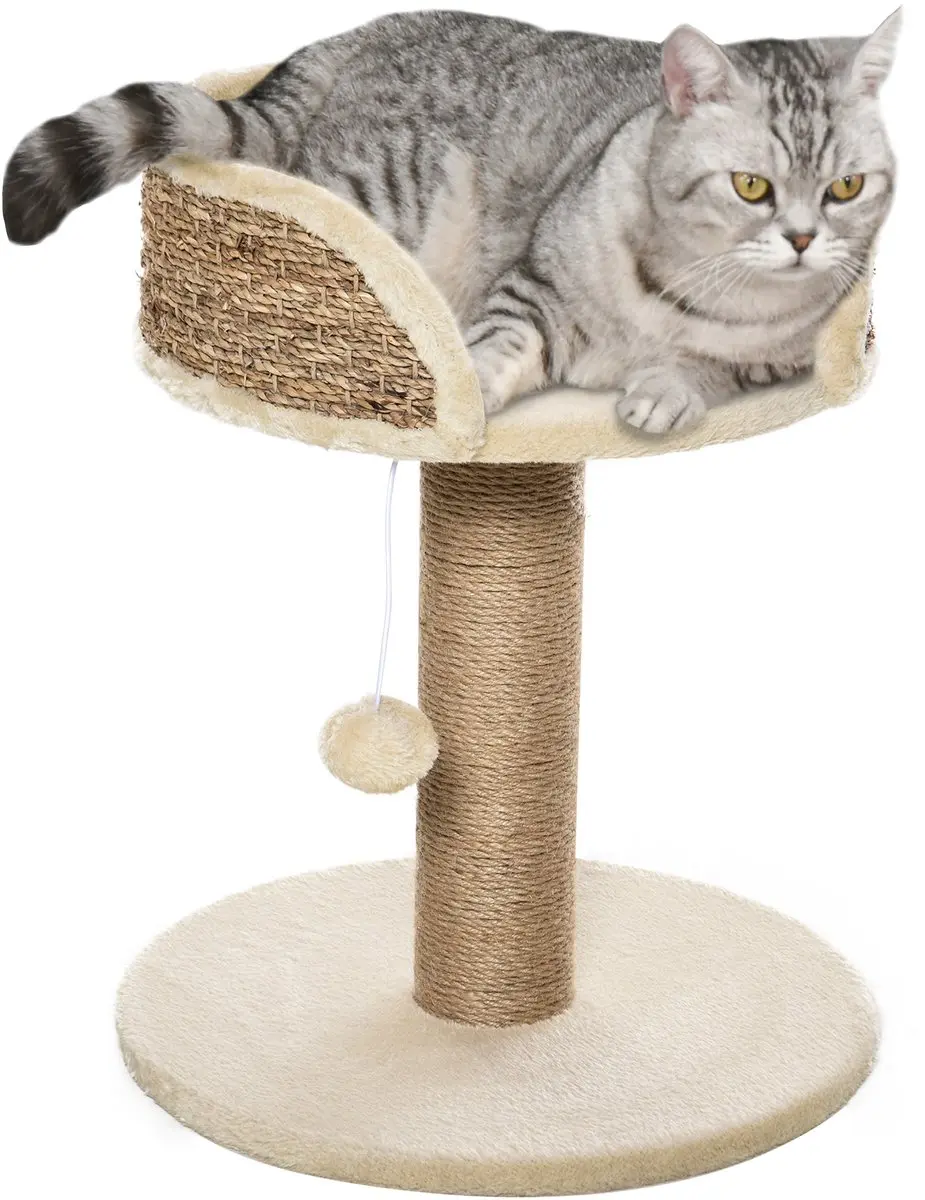 PawHut-Kattenkrabpaal-Spaanplaat-40x40x49cm-Café
