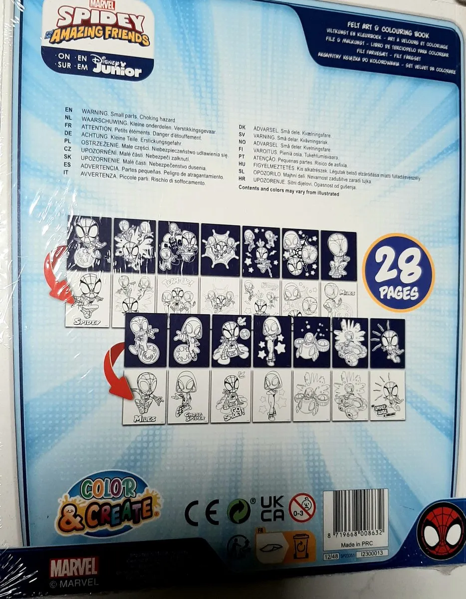 Disney Marvel Spidey Amazing Friends Kleurboek Vilt - 28 Kleurplaten
