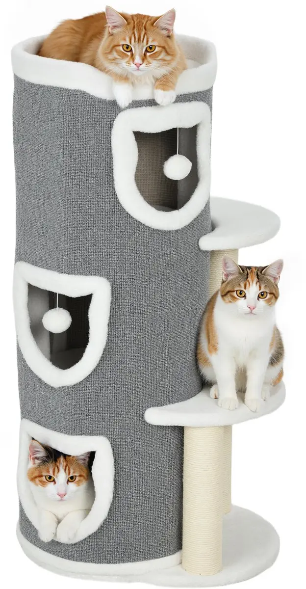 PawHut Krabpaal voor Katten, Spaanplaat