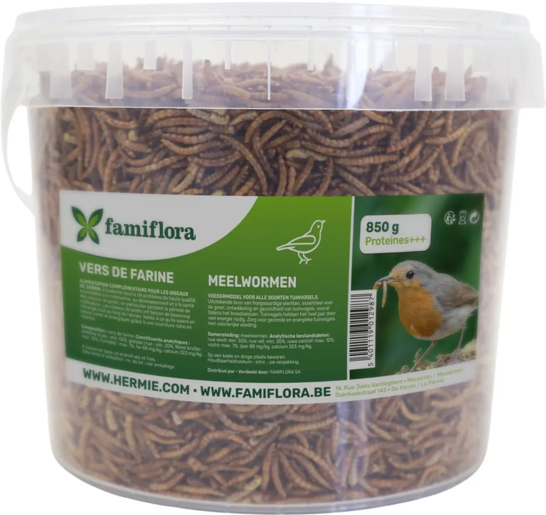 Famiflora Meelwormen 850g - Voor Tuinvogels - afbeelding 3 van 6