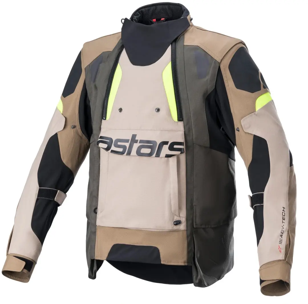 Alpinestars Halo Drystar Jas Donker Kaki Zand Fluo Geel