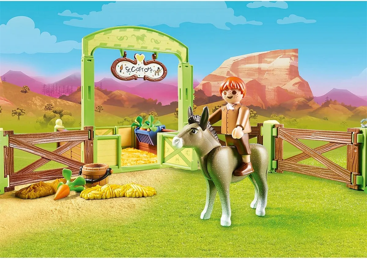 Playmobil Spirit Knip & Meneer Worteltjes met Paardenbox 70120 - Multicolor