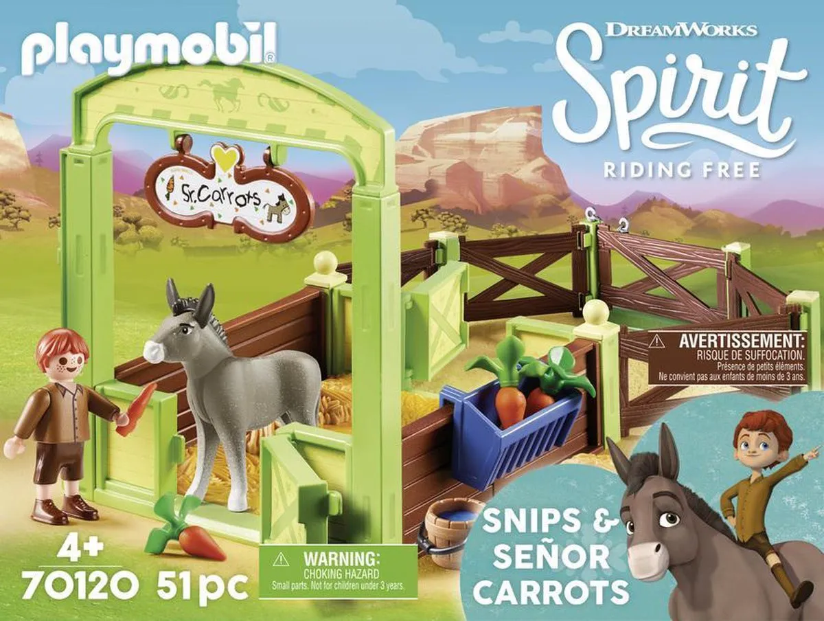 Playmobil Spirit Knip & Meneer Worteltjes met Paardenbox 70120 - Multicolor