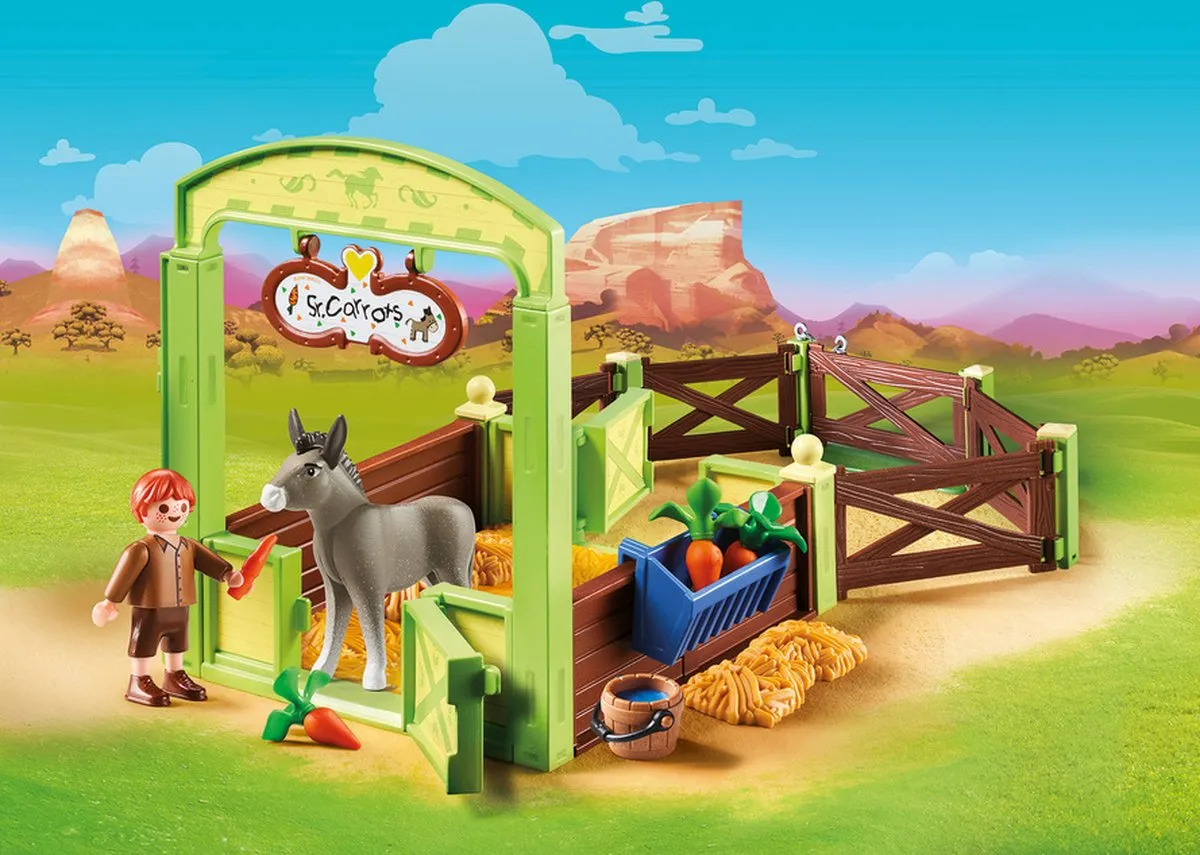 Playmobil Spirit Knip & Meneer Worteltjes met Paardenbox 70120 - Multicolor