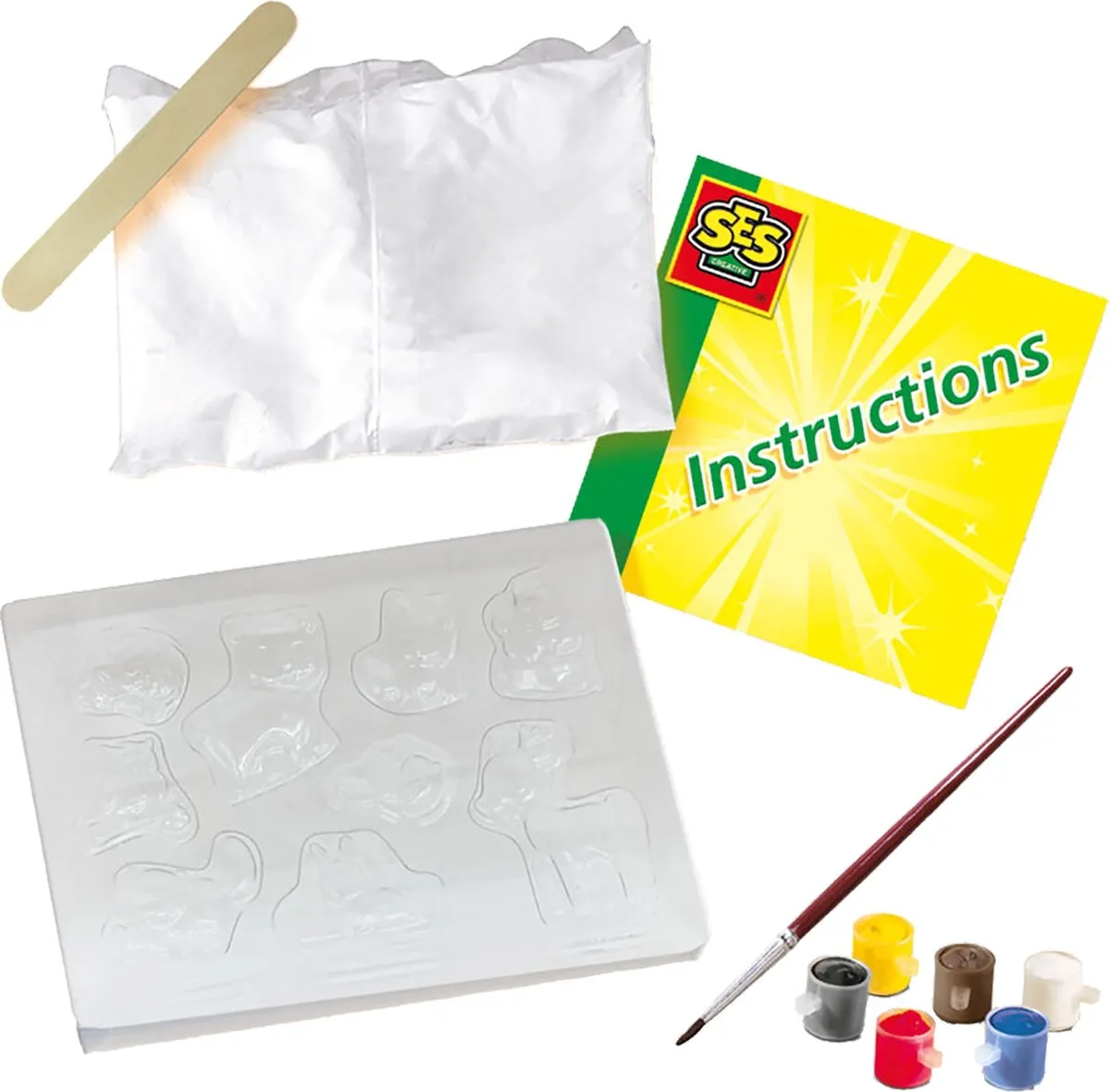 SES Creative Bosdieren Giet- en Schilderpakket - 9 Stuks
