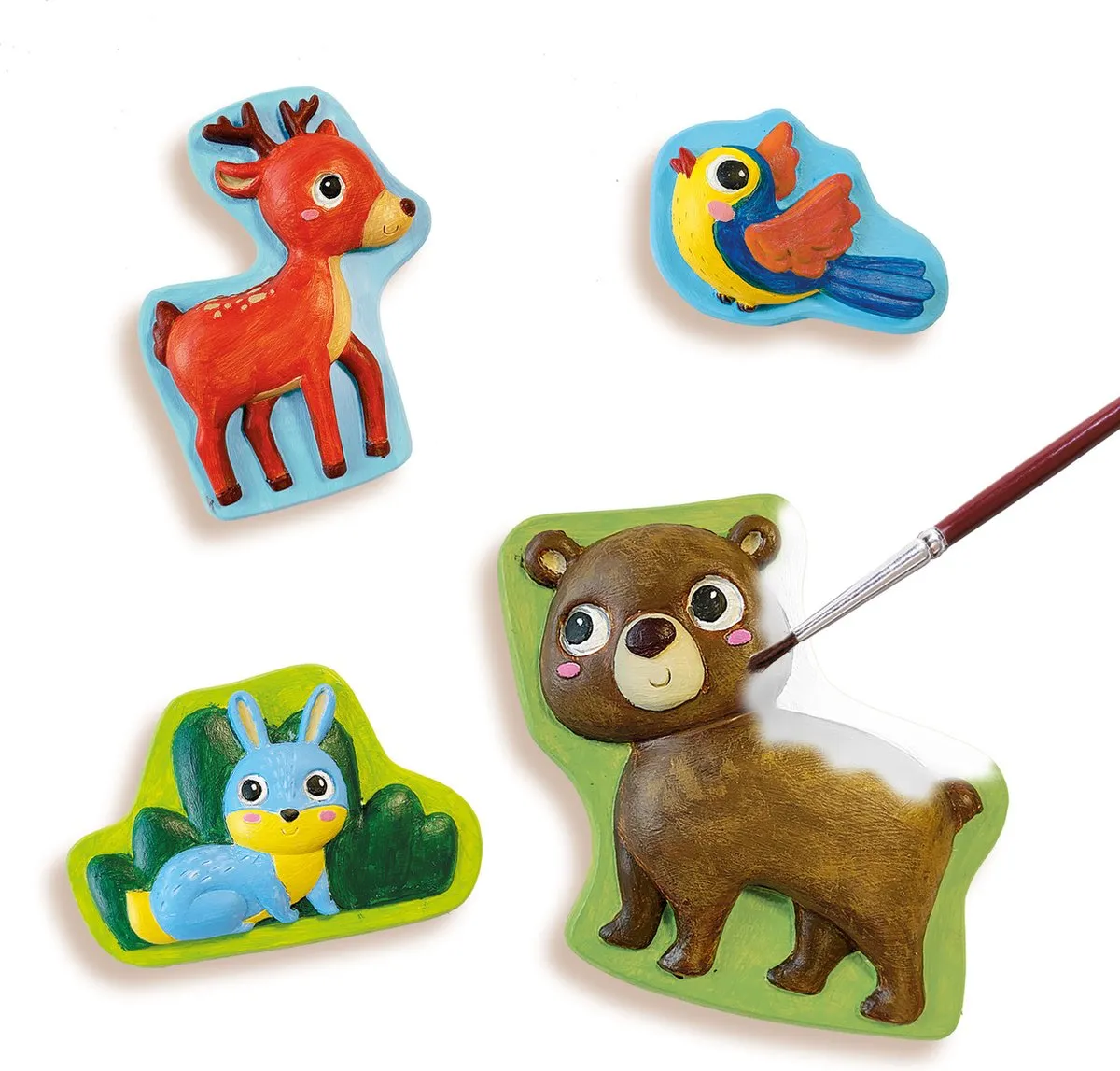 SES Creative Bosdieren Giet- en Schilderpakket - 9 Stuks