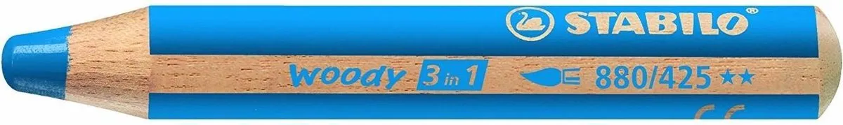 STABILO woody 3 in 1 Potlood - Middelblauw - afbeelding 6 van 6