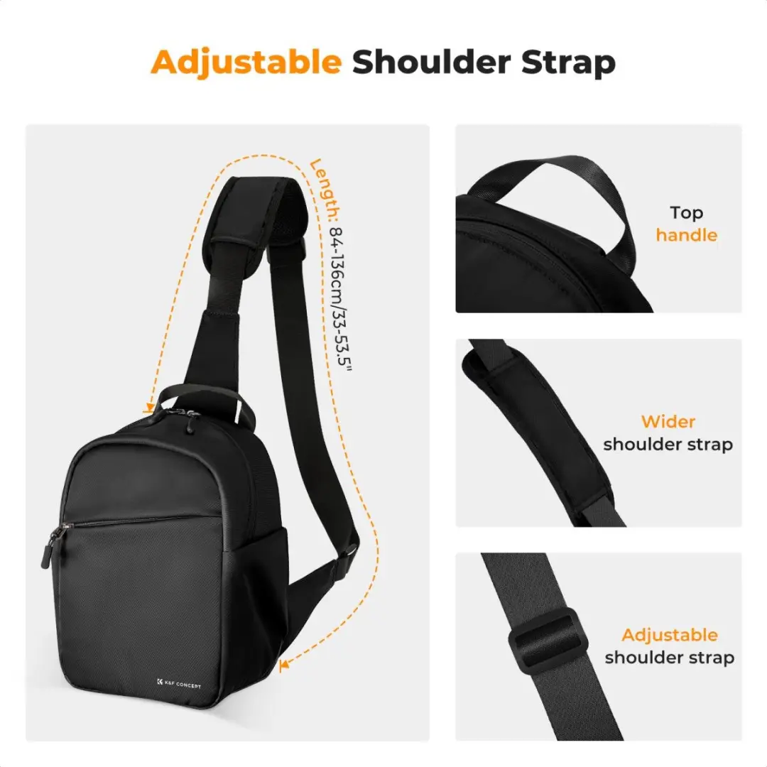 K&F Concept Urban Wander 08 KF13.171 Camera Sling Bag 5L - Zwart - afbeelding 6 van 6
