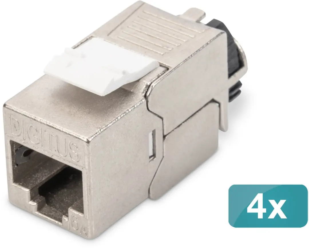 Digitus DN-93617-4 RJ45-inbouwmodule Keystone CAT 6A 4 stuk(s)