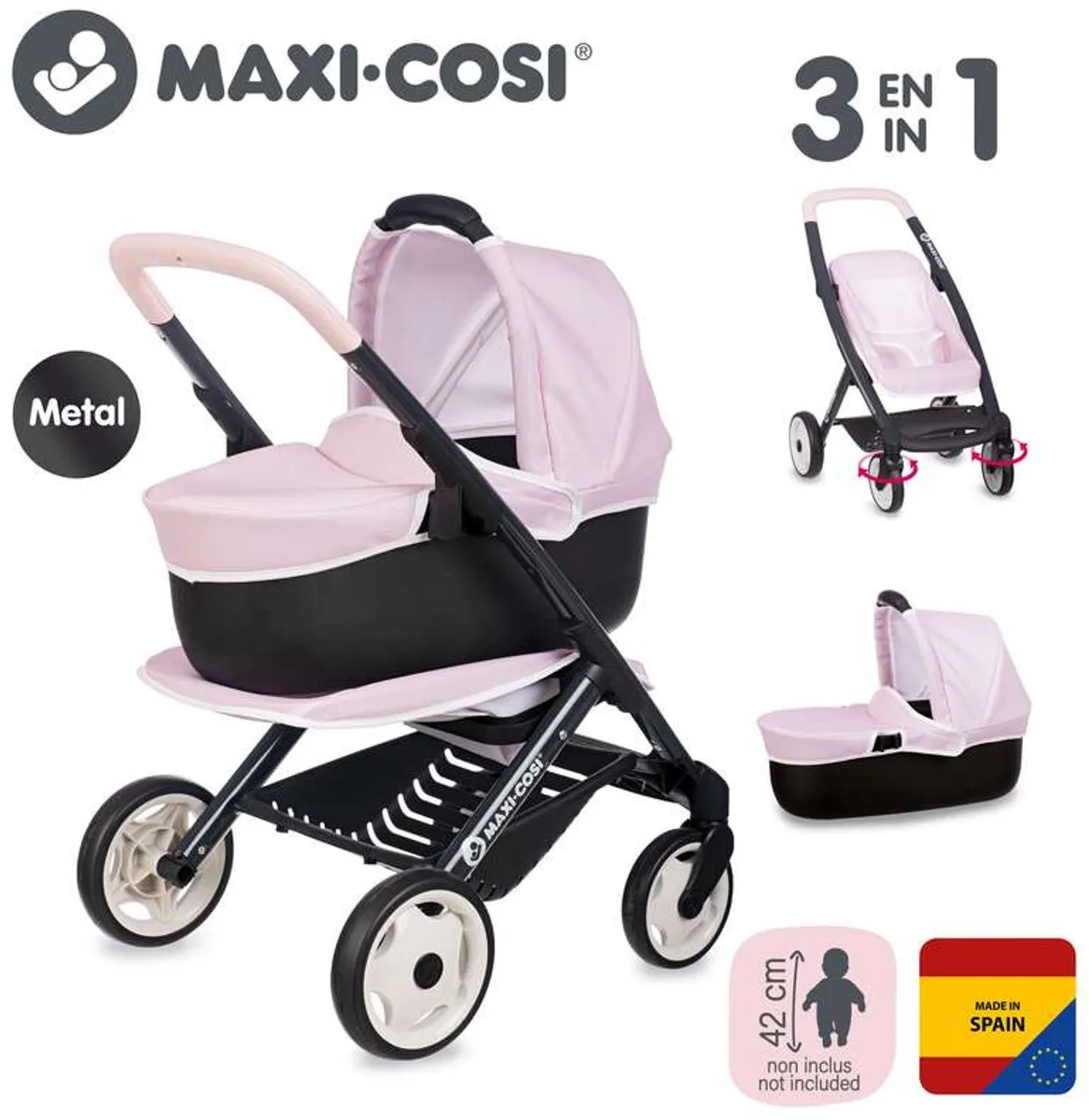Smoby Poppenwagen Maxi Cosi Combi 7600253121 - Reiswieg - 3-in-1