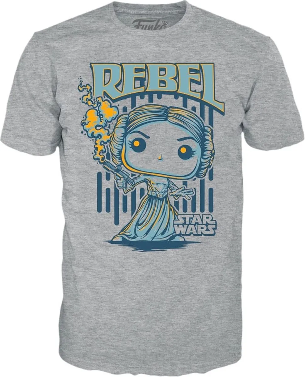 Funko Star Wars POP! Boxed Tee Leia Heren T-shirt L - Grijs - afbeelding 2 van 3