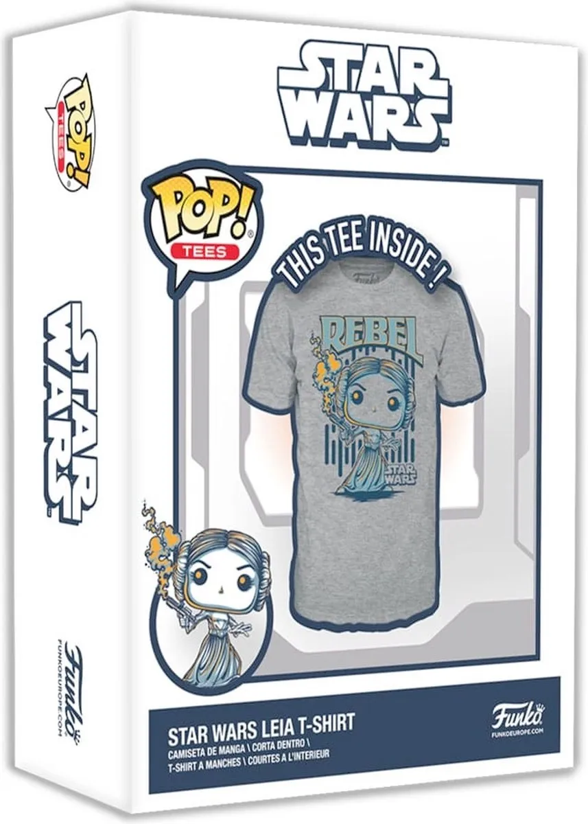 Funko Star Wars POP! Boxed Tee Leia Heren T-shirt L - Grijs - afbeelding 3 van 3