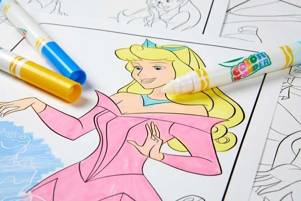 Crayola Disneyprinsessen Wonderkleurboek - 18 Platen 5 Stiften