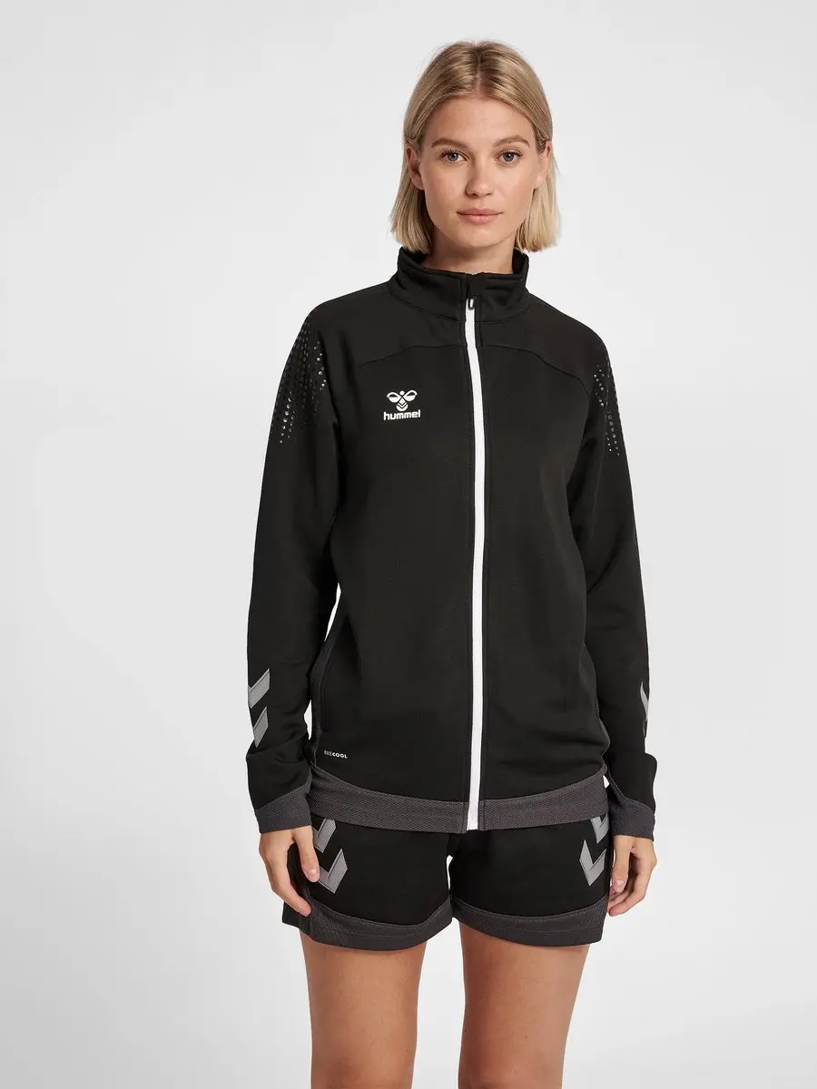 Hummel Lead Women Poly Zip Jacket - Dames Trainingsjack XL - Zwart - afbeelding 4 van 6