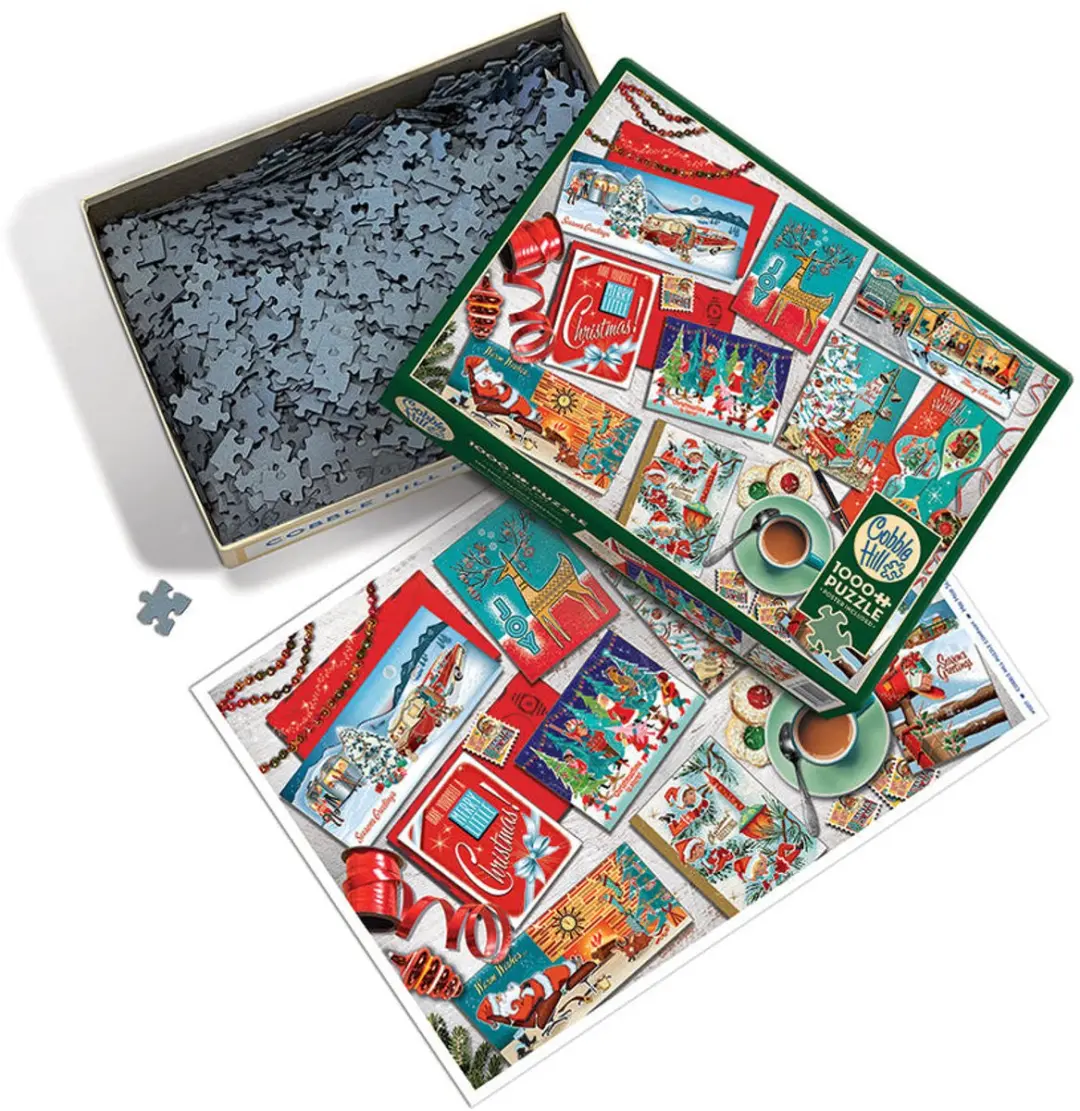 Cobble Hill Kerstkaarten Puzzel 1000 Stuks - afbeelding 2 van 5