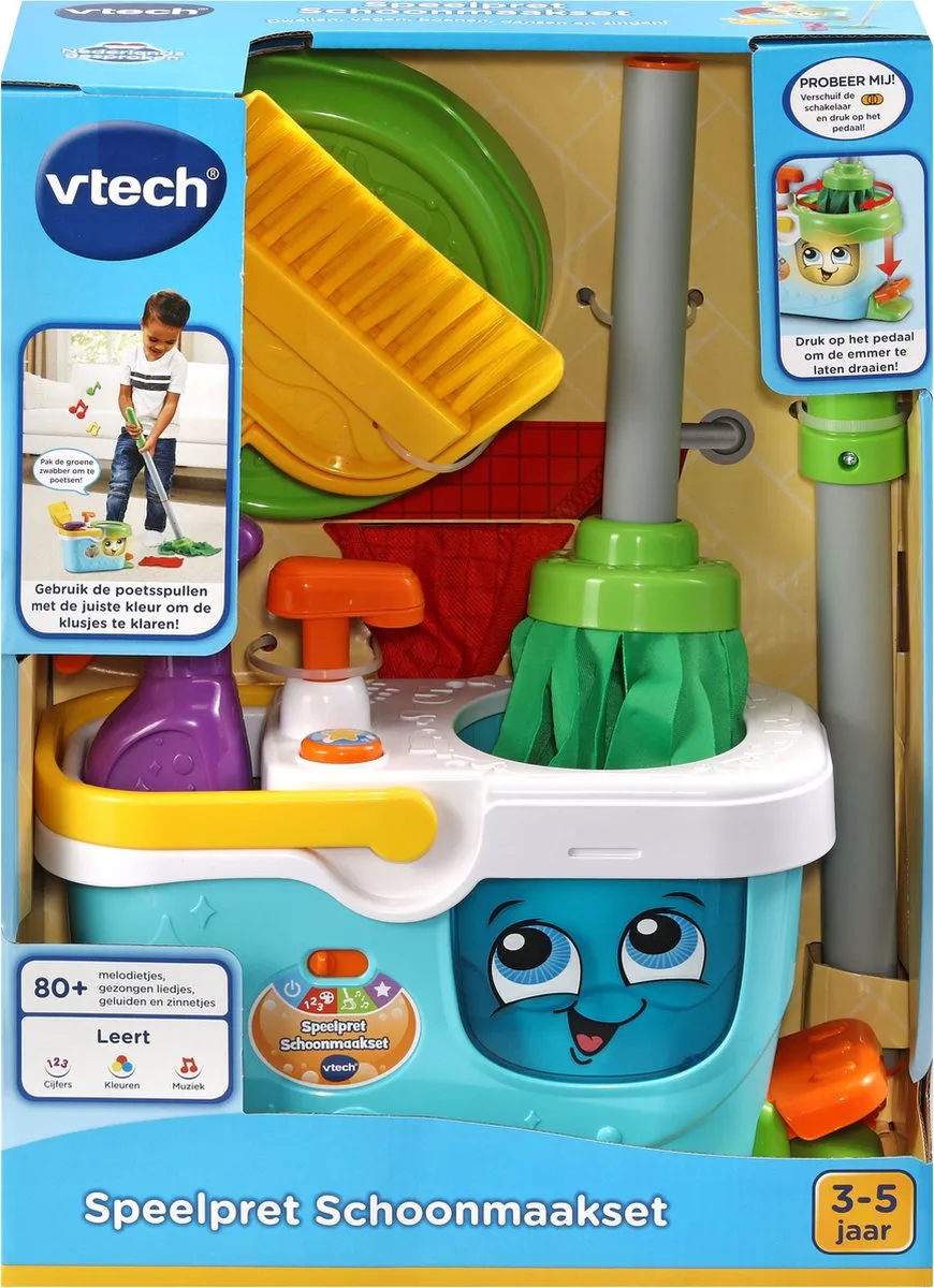 VTech Speelpret Schoonmaakset – Educatief Speelgoed – Kennis te maken met Cijfers en Tellen – Met Geluidseffecten