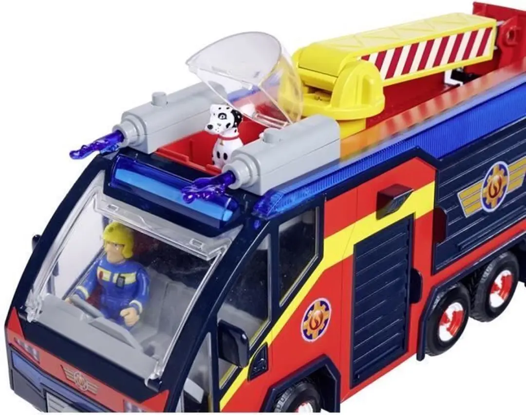 Simba Brandweerman Sam Jupiter Brandweerwagen - 2 Beeldjes - Blauw/Rood/Geluiden - afbeelding 6 van 6