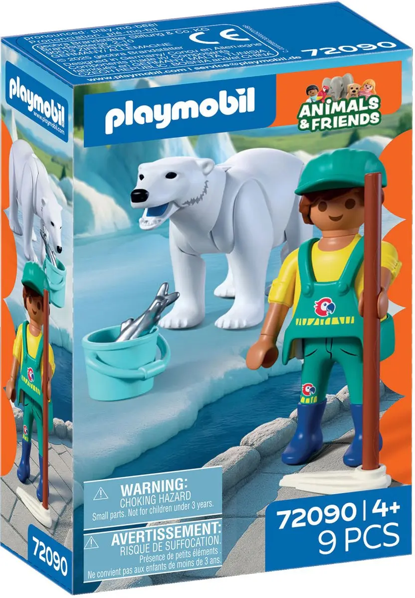 Playmobil dierentuin speelset ijsbeer dierenverzorger