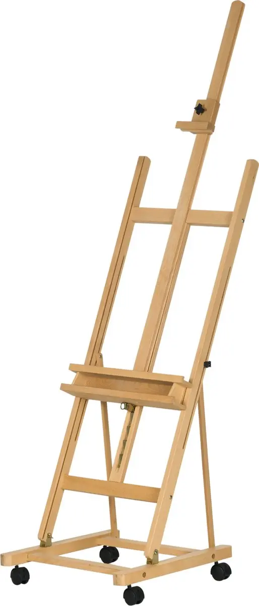 Vinsetto Schildersezel Beukenhout - met opbergplank en wielen - afbeelding 2 van 6