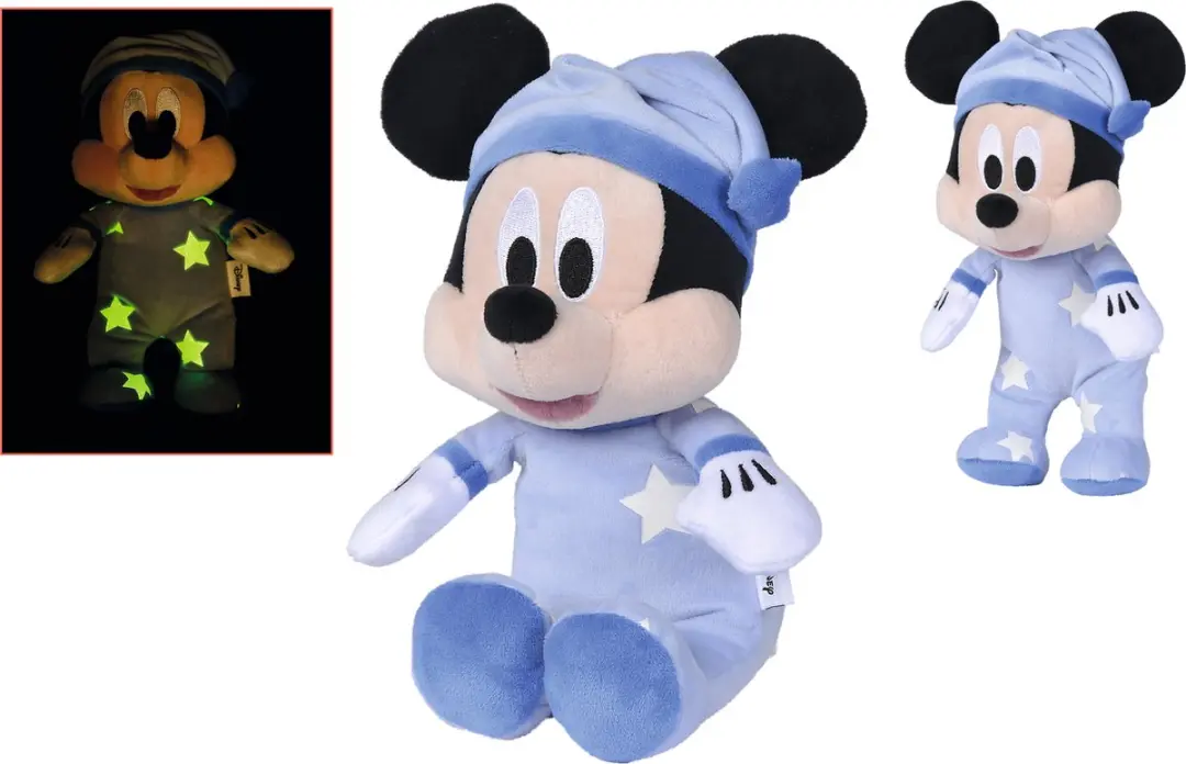 Simba Disney Knuffel Figure Good Night Mickey Glow in the Dark 25 cm Knuffeles