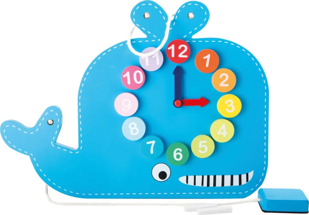 Educatieve klok en krijtbord Walvis