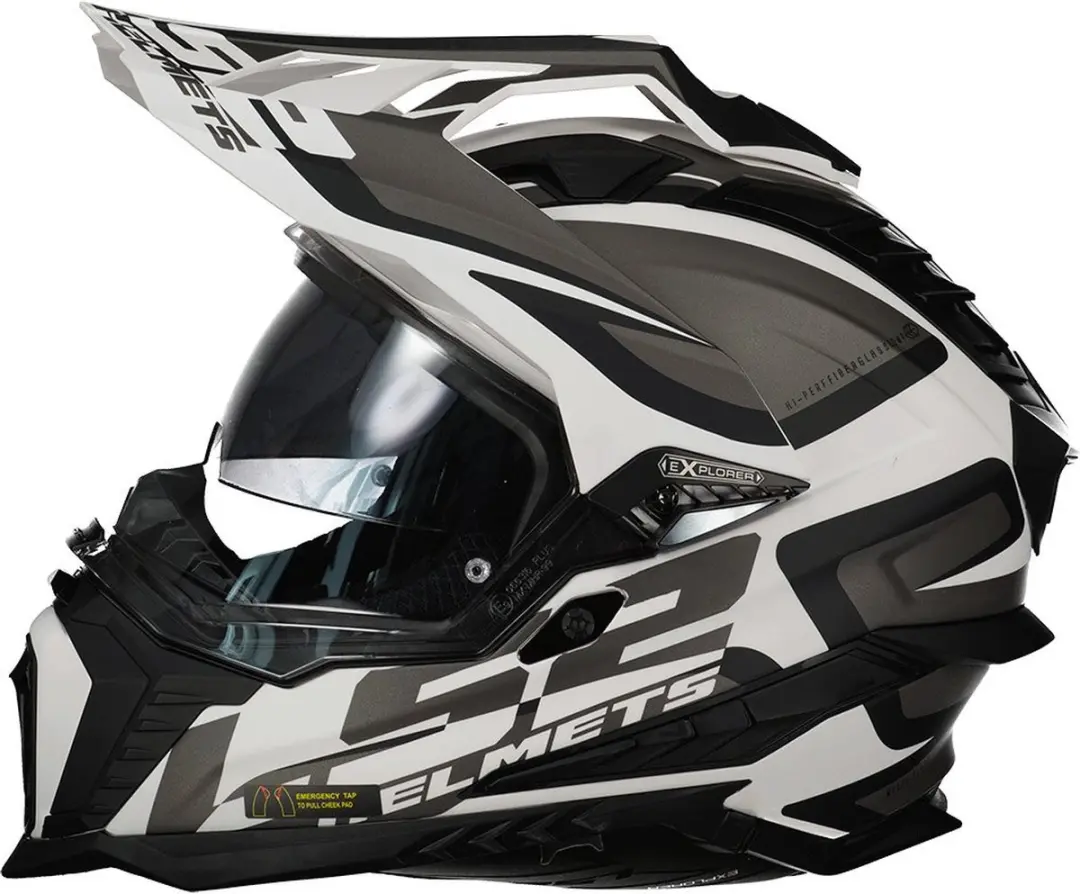 LS2 MX701 Explorer Helm - ECE 22.06 - XS - Zwart/Wit - afbeelding 2 van 6