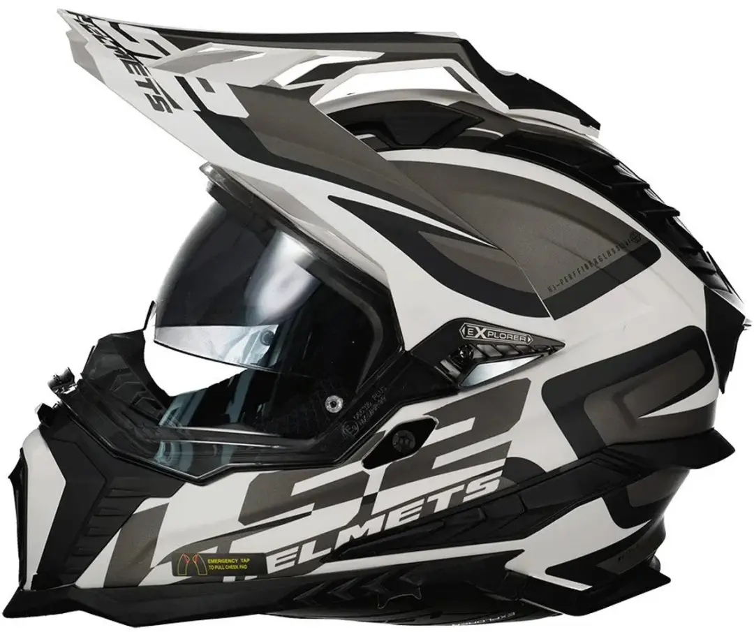 LS2 MX701 Explorer Helm - ECE 22.06 - XS - Zwart/Wit - afbeelding 3 van 6