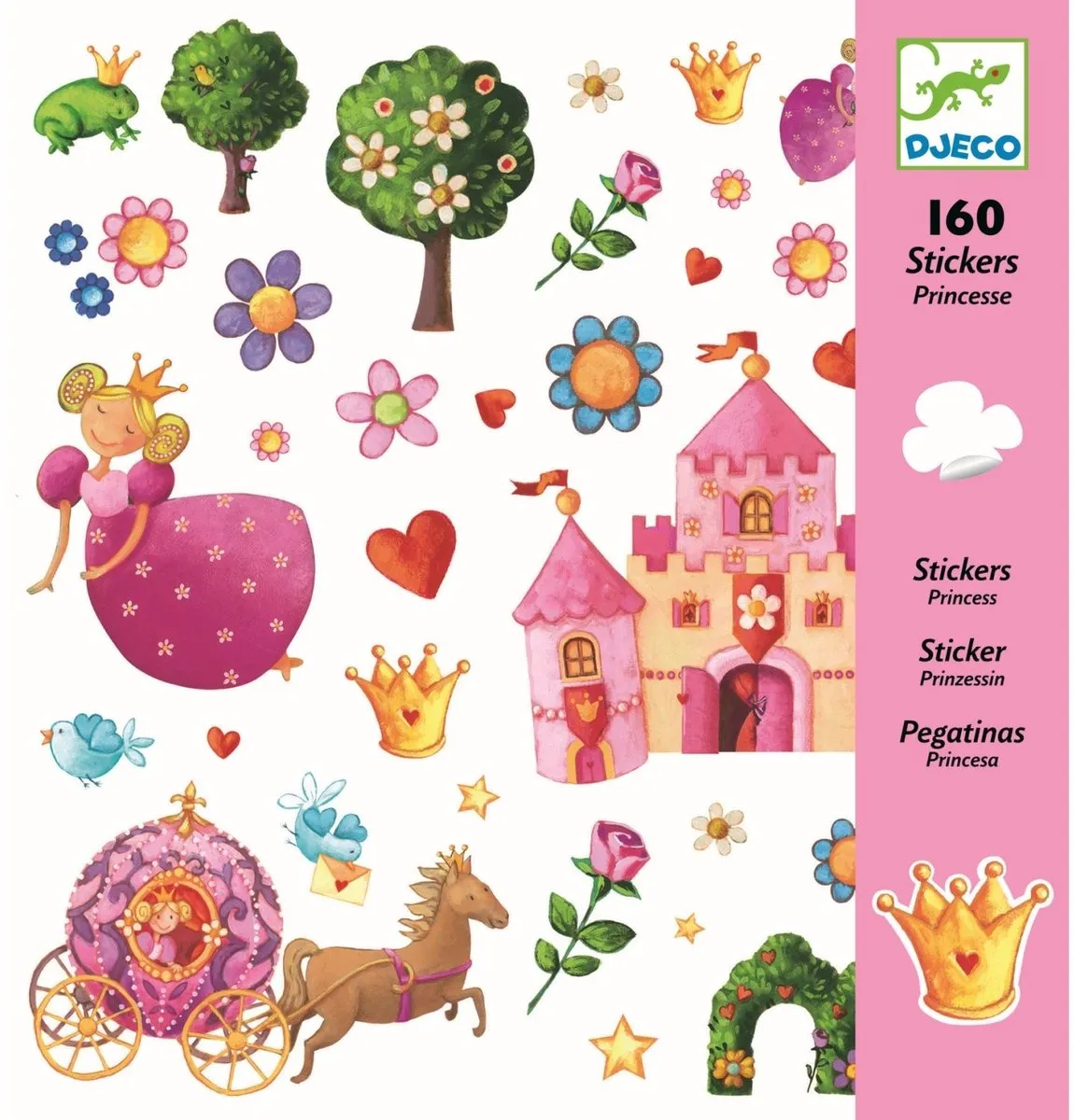 Djeco Stickers Princess Rose - 160 Stuks