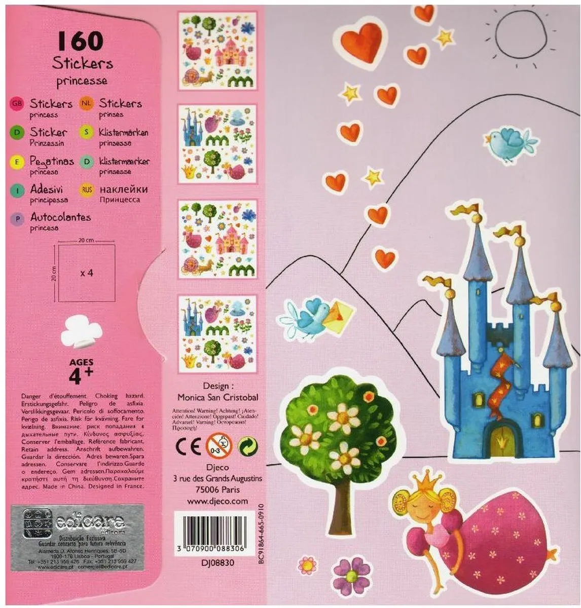 Djeco Stickers Princess Rose - 160 Stuks - afbeelding 6 van 6