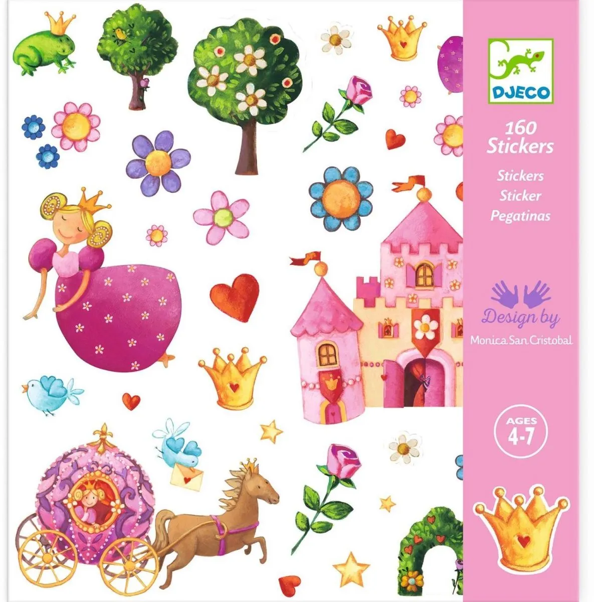 Djeco Stickers Princess Rose - 160 Stuks