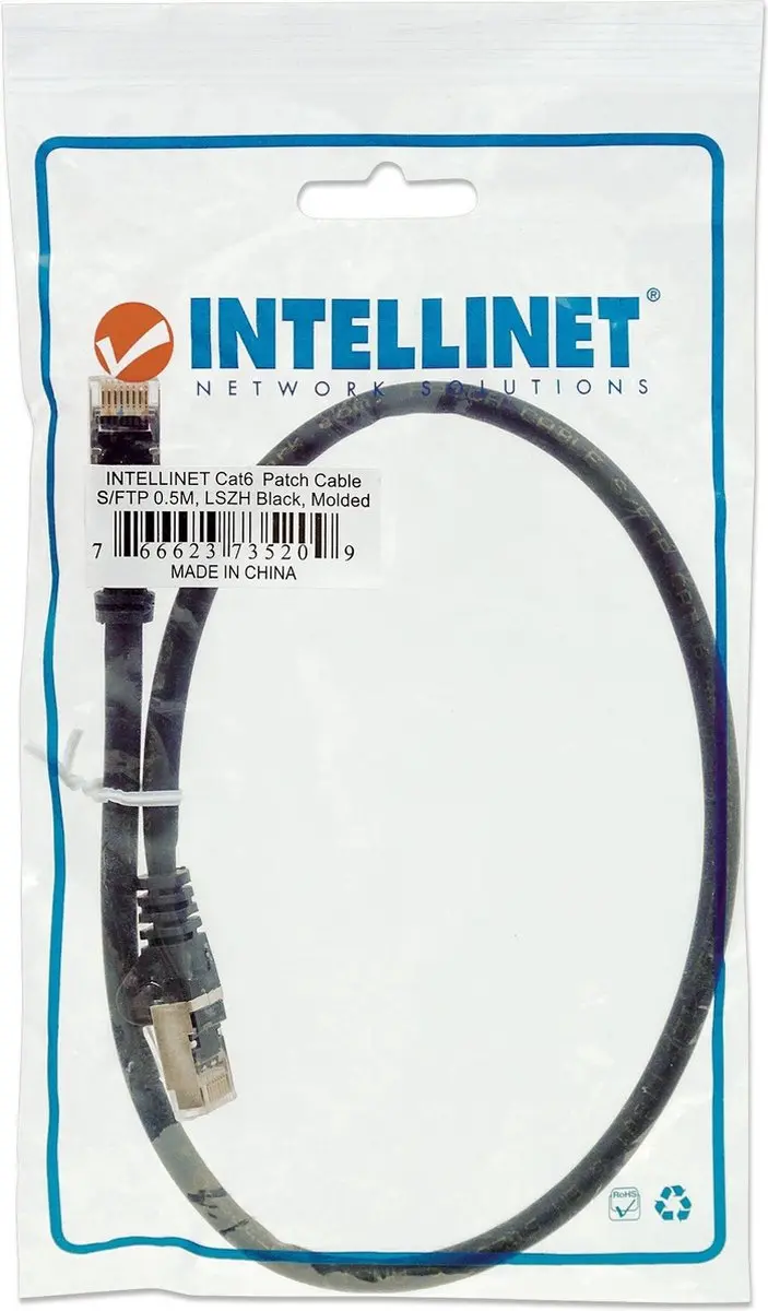 Intellinet 735209 Netwerkkabel Cat6 S/FTP 0,5m - Zwart - afbeelding 6 van 6