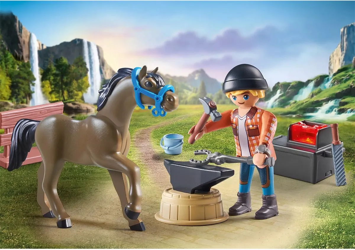 Playmobil Horses of Waterfall Hoefsmid Ben & Achilles 71357 - Multikleur