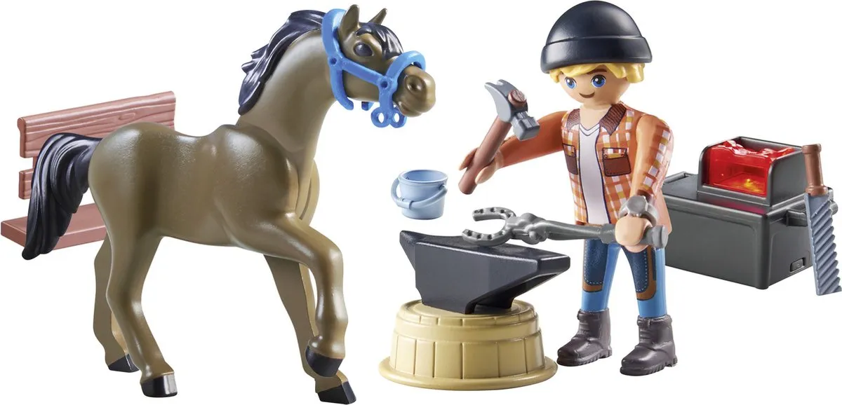 Playmobil Horses of Waterfall Hoefsmid Ben & Achilles 71357 - Multikleur