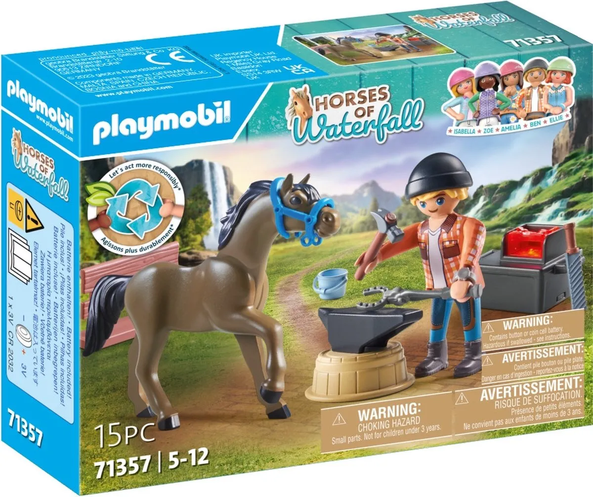 Playmobil Horses of Waterfall Hoefsmid Ben & Achilles 71357 - Multikleur