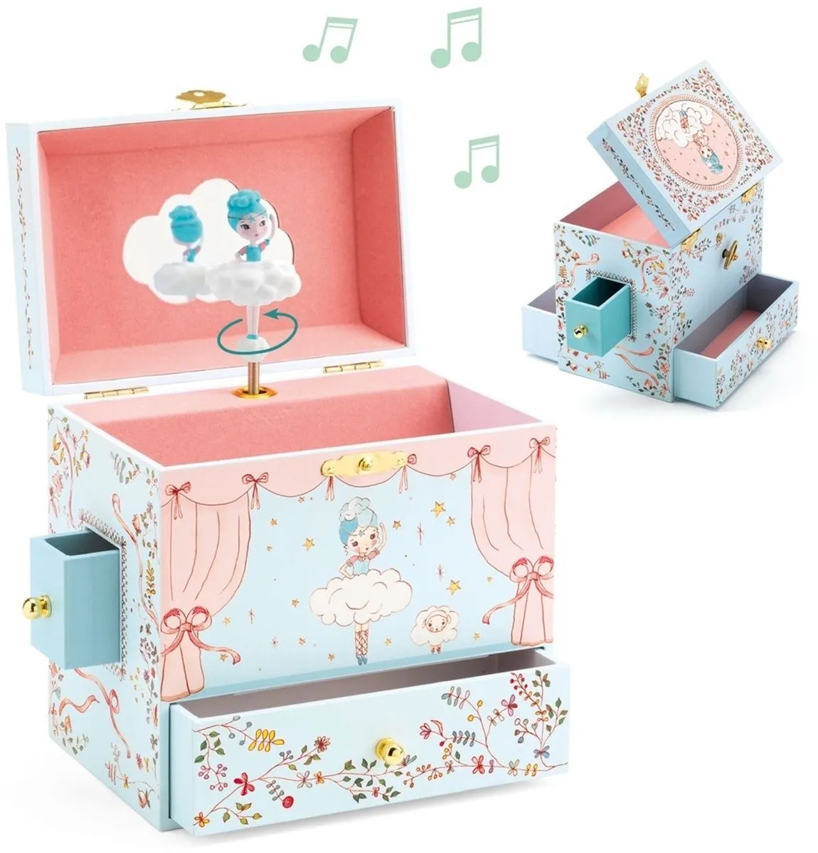 Djeco Ballerina Muziekdoos & Juwelenkistje Multicolor - afbeelding 6 van 6