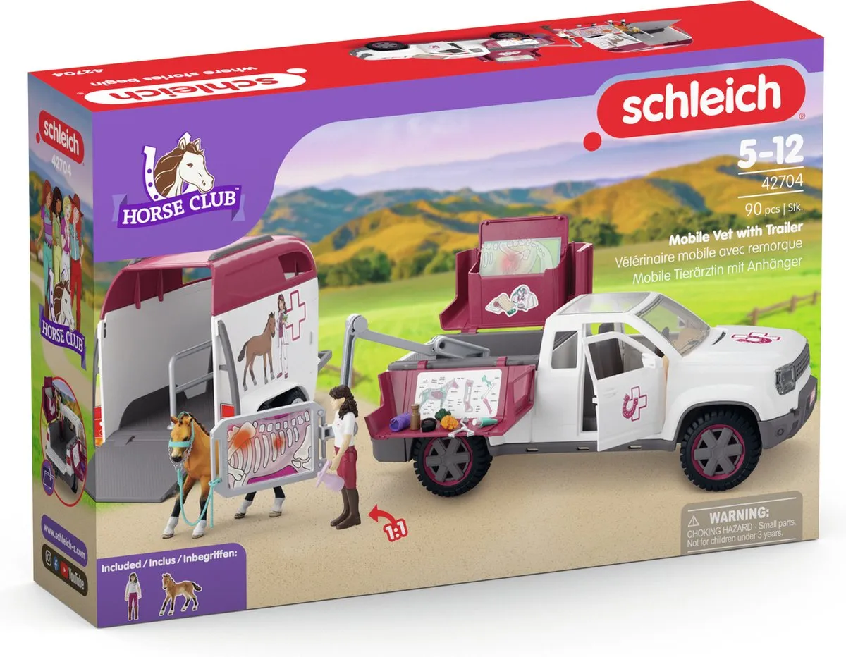 Schleich Horse Club Mobiele Dierenarts met Aanhanger 42704 - Multikleur