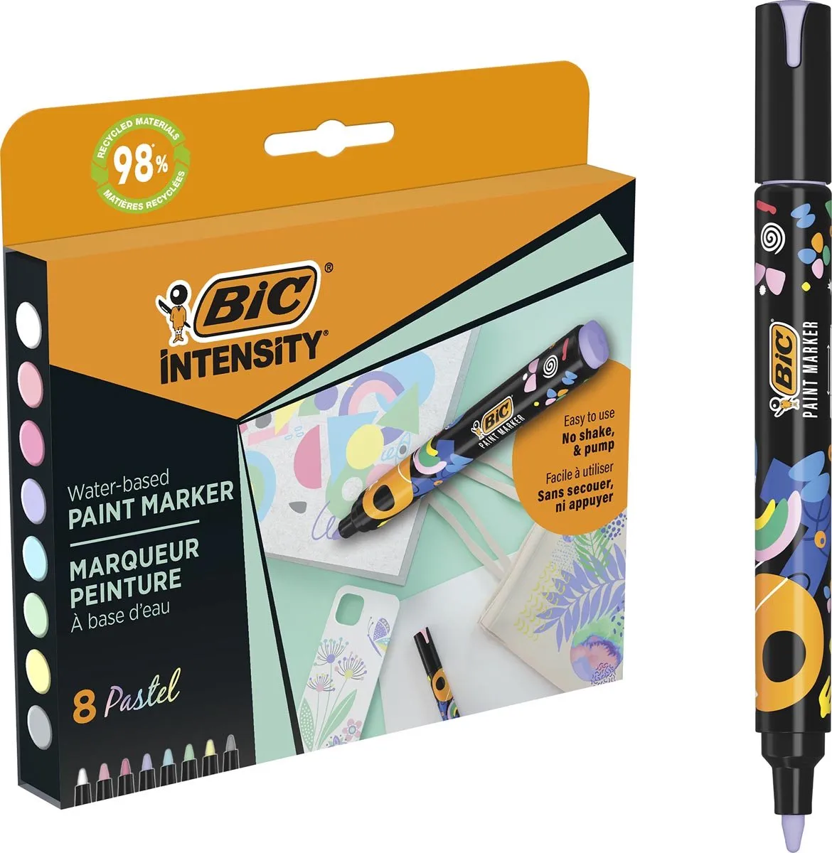 Bic Intensity Pastel Verfstiften - 8 Stuks - afbeelding 6 van 6
